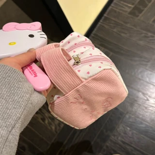 กระเป๋าใส่เหรียญ สำหรับแมว พร้อมโบว์สีชมพู พกพาสะดวก ใส่ได้หลายอย่าง เช่น กระเป๋าแต่งหน้าหรือกล้องโพลารอยด์