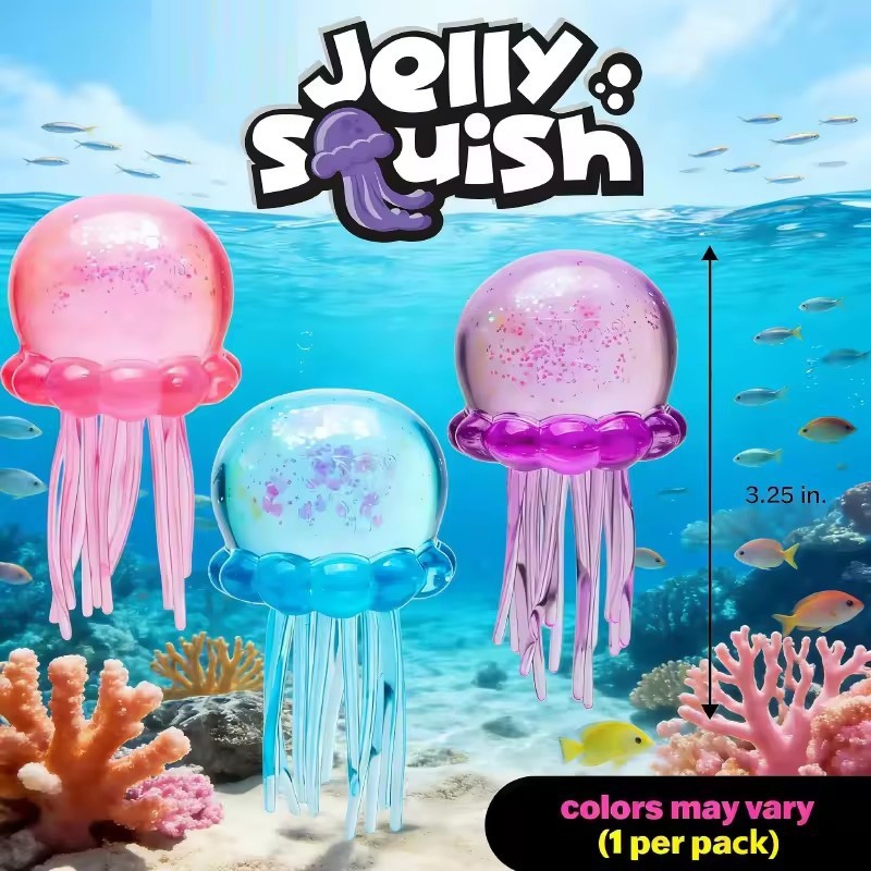 Needoh Jellyfish Squishy Beach Water Play Octopus Squeeze ของเล่นลูกบอลบรรเทาความเครียด Fidget แฟนของขวัญ