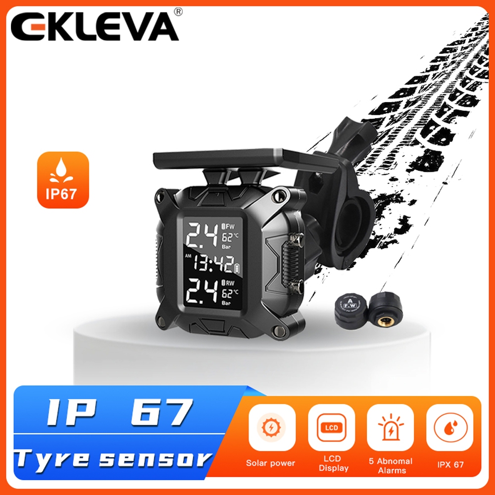 Ekleva รถจักรยานยนต์ TPMS Moto ระบบตรวจสอบความดันยางสําหรับมอเตอร์มอเตอร์ไซด์จักรยานสกู๊ตเตอร์ TMPS 