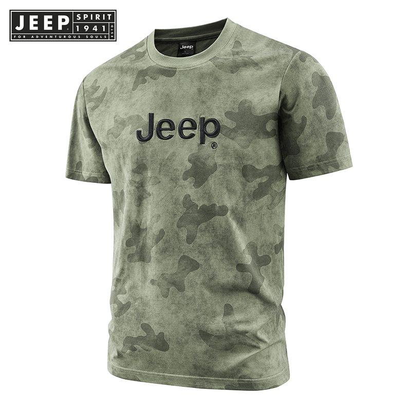 เสื้อยืดแขนสั้น JEEP SPIRIT 1941 ลายพราง สำหรับผู้ชาย ใส่แล้วสบายในฤดูร้อน