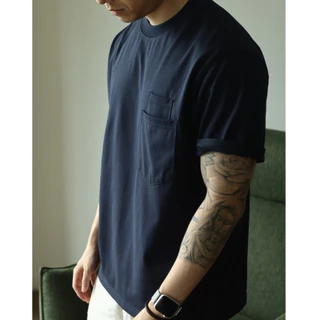 เสื้อยืดทรงหลวมสำหรับผู้ชาย สีพื้นแขนสั้น ใส่สบายเป็นบे�สมิกส์สำหรับทุกวัน