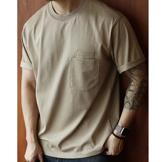 เสื้อยืดทรงหลวมสำหรับผู้ชาย สีพื้นแขนสั้น ใส่สบายเป็นบे�สมิกส์สำหรับทุกวัน