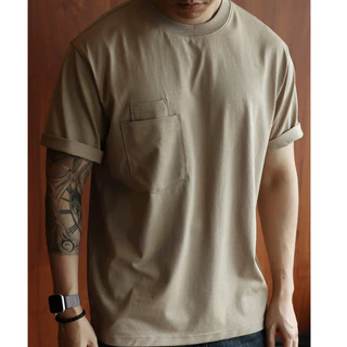 เสื้อยืดทรงหลวมสำหรับผู้ชาย สีพื้นแขนสั้น ใส่สบายเป็นบे�สมิกส์สำหรับทุกวัน