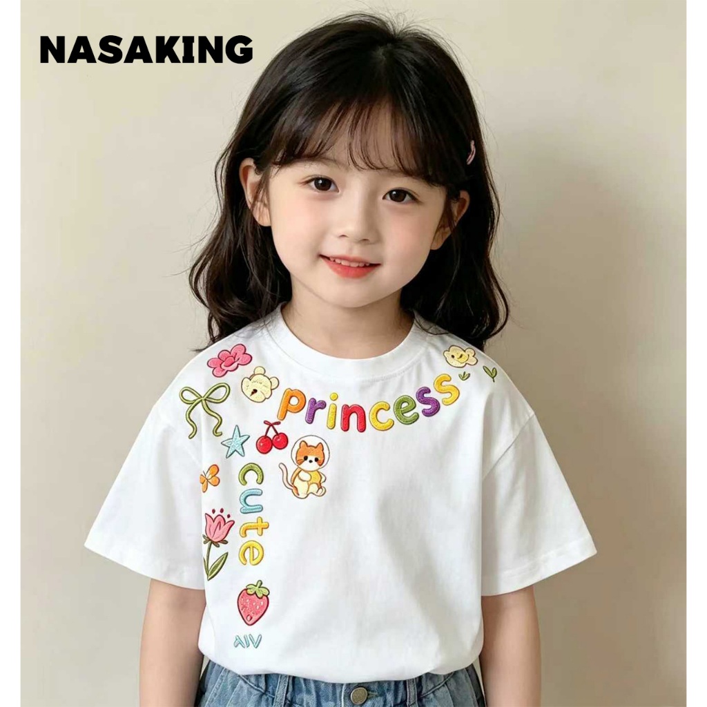 【จัดส่งภายใน 24 ชั่วโมง】 NASA เสื้อยืดแขนสั้นเด็ก 100% ผ้าฝ้าย ลายการ์ตูนสุดน่ารัก ระบายอากาศดี เหมาะสำหรับเด็กอายุ 1-12 ปี