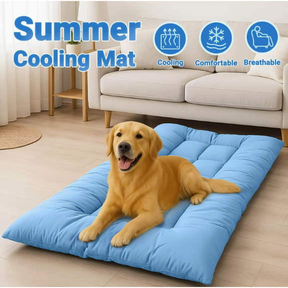 EXTRA-LARGE SUMMER PET COOLING MAT DOG SOFA BED PET PAD พร้อม ANTI-SLIP BOTTOM DOG BED SOFA BLANKET SLEEPING PAD
