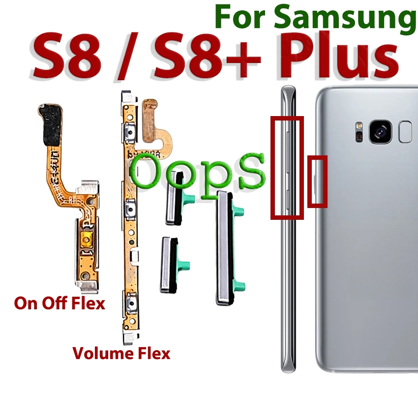 ปุ่มเปิดปิดระดับเสียง Flex สําหรับ Sam Galaxy S8 S8+ Plus โทรศัพท์ปุ่มสวิตช์กุญแจด้านข้างสายริบบิ้น