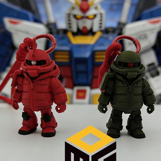 Gundam Red Comet Red Tie โบราณมวลการผลิตรุ่น Green Tie โบราณจับคู่พวงกุญแจสีแดง 3D จี้การพิมพ์
