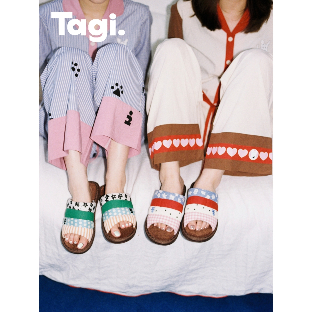 Tagi. Bulging Patchwork Slippers Indoors Women Shoes รองเท้าแตะ รองเท้าใส่ในบ้าน