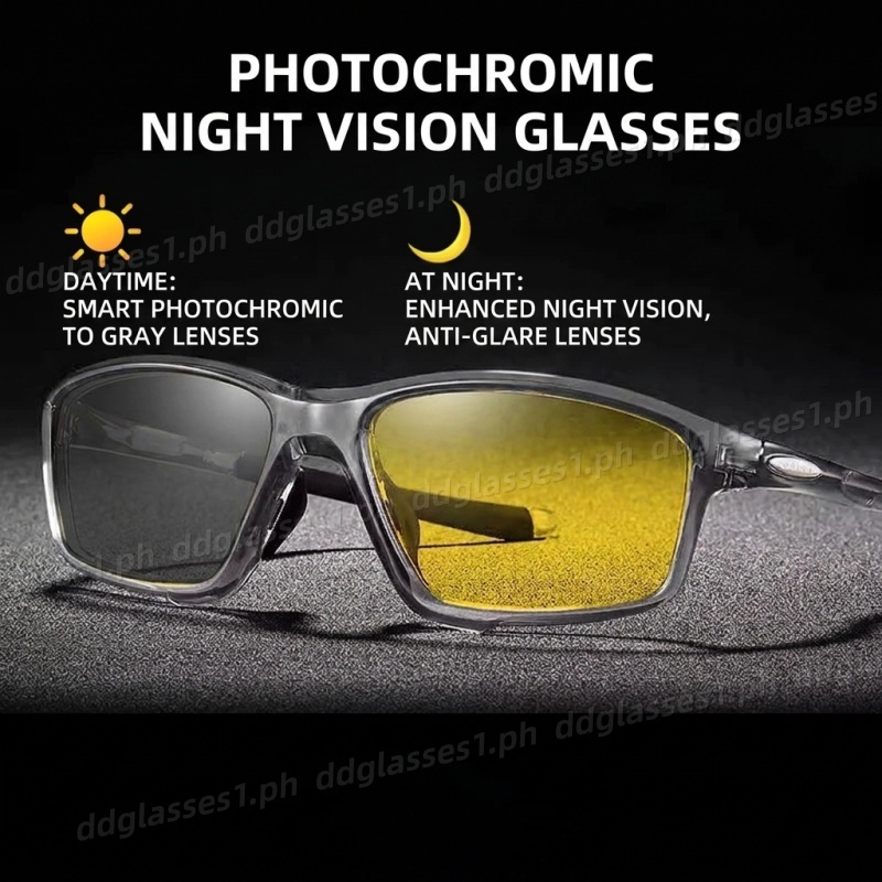กลางแจ้ง Night Vision Goggles Photochromic Sunglasse สําหรับผู้ชายผู้หญิงกีฬาสี่เหลี่ยมผืนผ้า UV Res