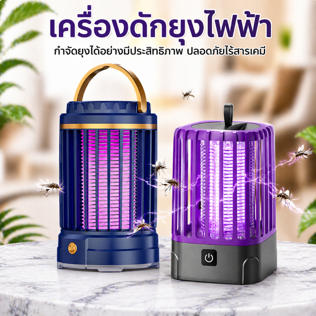 ⚡2026อัพเกรดใหม่ ไปแคมป์ปิ้ง ไฟกันยุงและไฟกลางคืน 3 in 1 แบบ 360 ตาข่ายไฟฟ้าช็อตยุง ระบบเงียบ+แสงม่วงล่อ กำจัดยุงแบบกายภาพ 100%