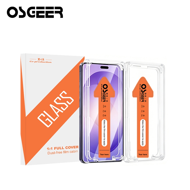 OSGEER [2-Pack] สําหรับ Samsung Galaxy S26 S25 S24 Ultra Plus ปกป้องหน้าจอ, ชุดติดตั้งไร้ฝุ่น, กระจกนิรภัย, ความแข็ง 9H, เป็นมิตรกับกรณี, ติดตั้งฟรีฟอง