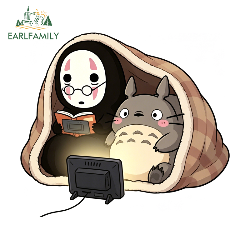 EARLFAMILY No Face Man พร้อม Totoro การ์ตูนรถสติกเกอร์แฟชั่นรถจักรยานยนต์กระดานโต้คลื่น Windows กันน้ํา Decal Occlusion Scratch ป้ายรถ ราคา ถูกที่สุด ดีลบีเคเค แกลเลอรีภาพที่ 8