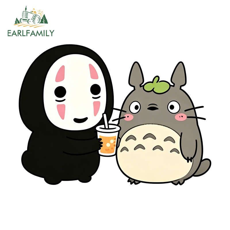 EARLFAMILY No Face Man พร้อม Totoro การ์ตูนรถสติกเกอร์แฟชั่นรถจักรยานยนต์กระดานโต้คลื่น Windows กันน้ํา Decal Occlusion Scratch ป้ายรถ ราคา ถูกที่สุด ดีลบีเคเค แกลเลอรีภาพที่ 9