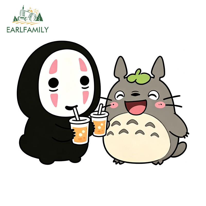 EARLFAMILY No Face Man พร้อม Totoro การ์ตูนรถสติกเกอร์แฟชั่นรถจักรยานยนต์กระดานโต้คลื่น Windows กันน้ํา Decal Occlusion Scratch ป้ายรถ ราคา ถูกที่สุด ดีลบีเคเค แกลเลอรีภาพที่ 6
