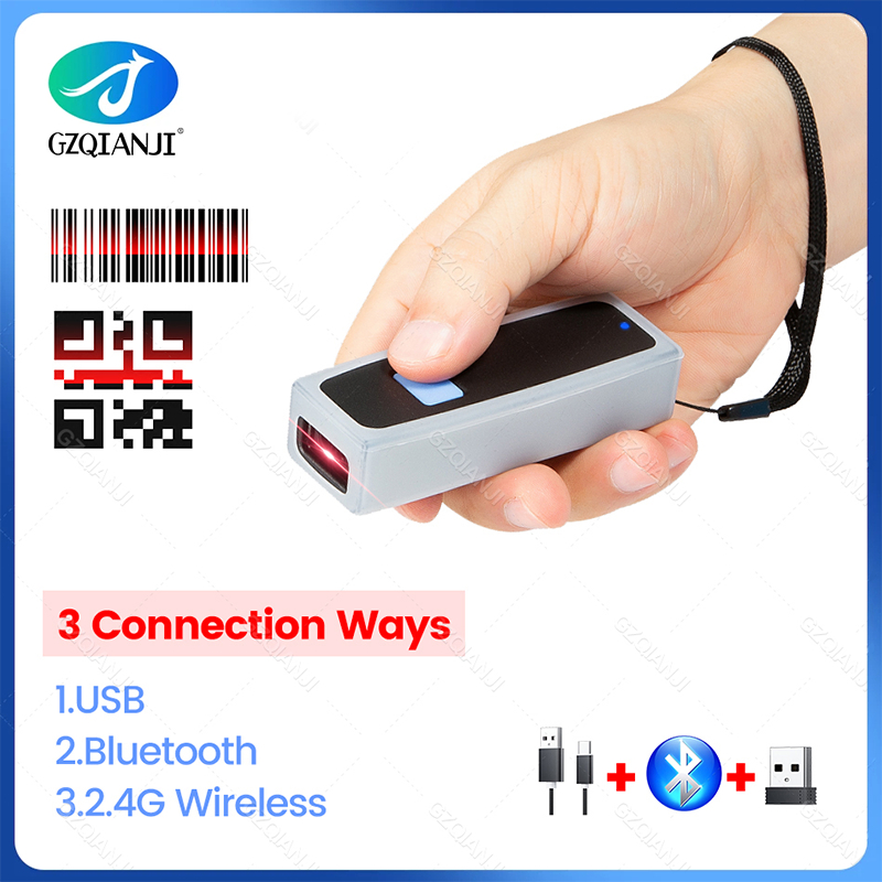 เครื่องอ่านบาร์โค้ด Bluetooh 1D 2D เครื่องสแกนบาร์โค้ดพกพา สแกนคิวอาร์โค้ด Barcode QRcode Scanner