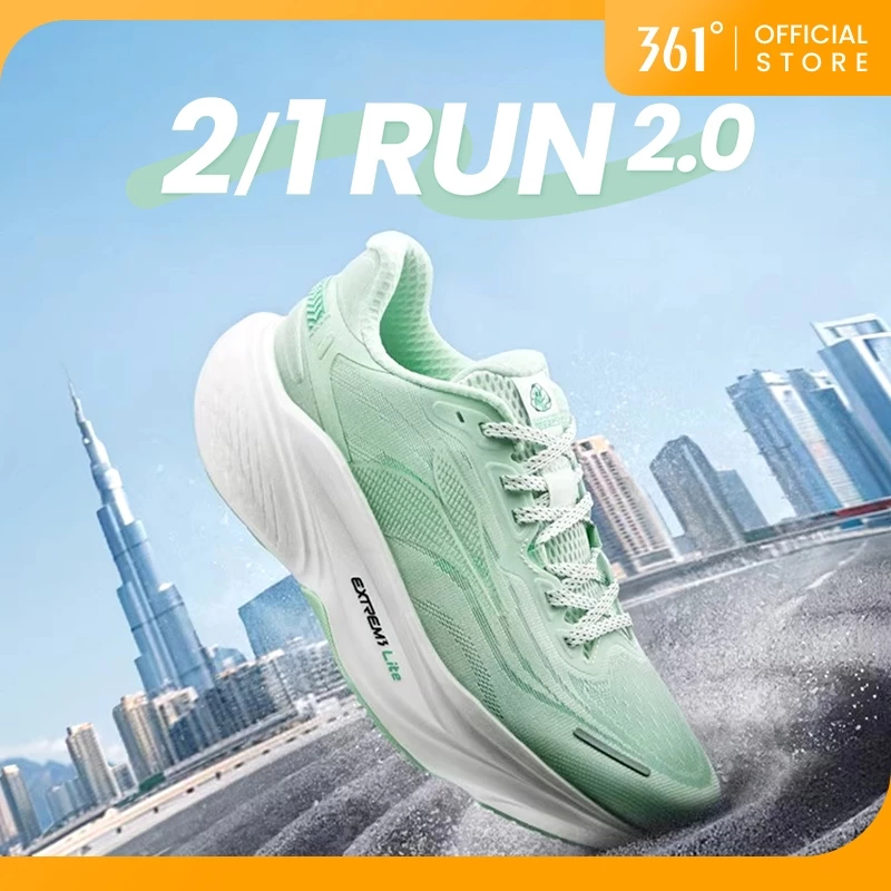 361 Degrees 1/2 RUN 2.0 รองเท้าวิ่งประจำวัน ผ้าด้านอากาศได้ดี พื้นยางทนทานกันลื่น นุ่มยืดหยุ่น ลดแรงกระแทกสูง 672522201 672622225