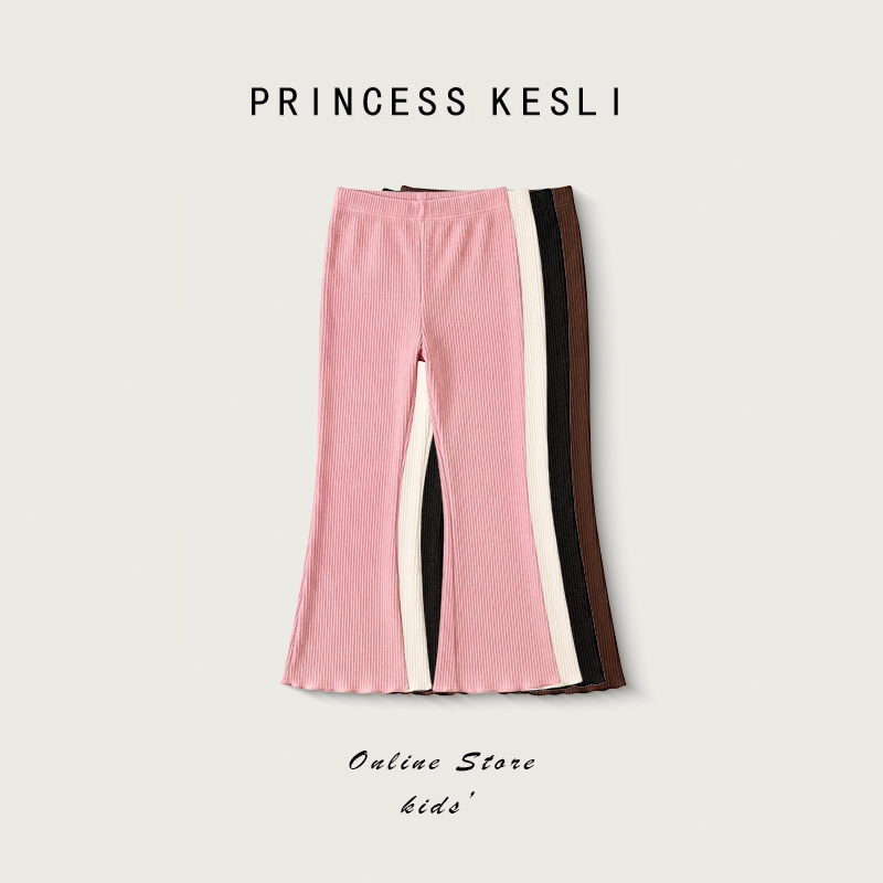 Princess Kesli กางเกงเด็กผู้หญิง กางเกงขาม้าลายเด็ก สไตล์เกาหลี เนื้อผ้านุ่มสบาย 2-11 ปี