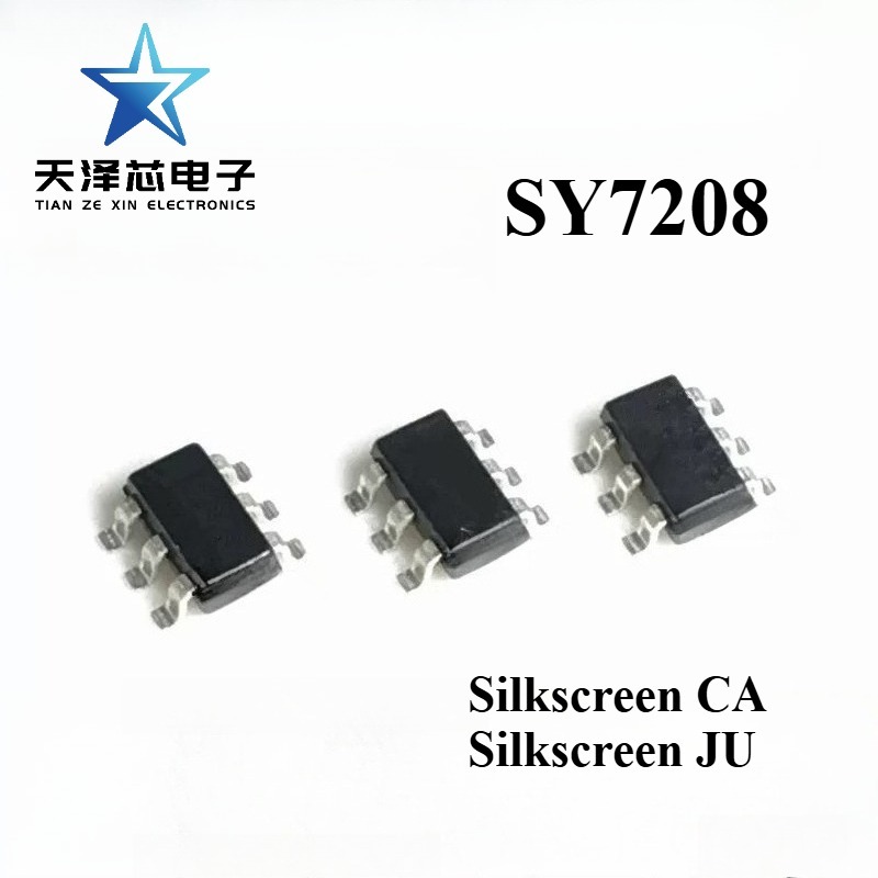 ยี่ห้อใหม่เดิมแท้ SY7208ABC ผ้าไหมพิมพ์ CA SY7208CBC ผ้าไหมพิมพ์ JU Patch SOT23-6