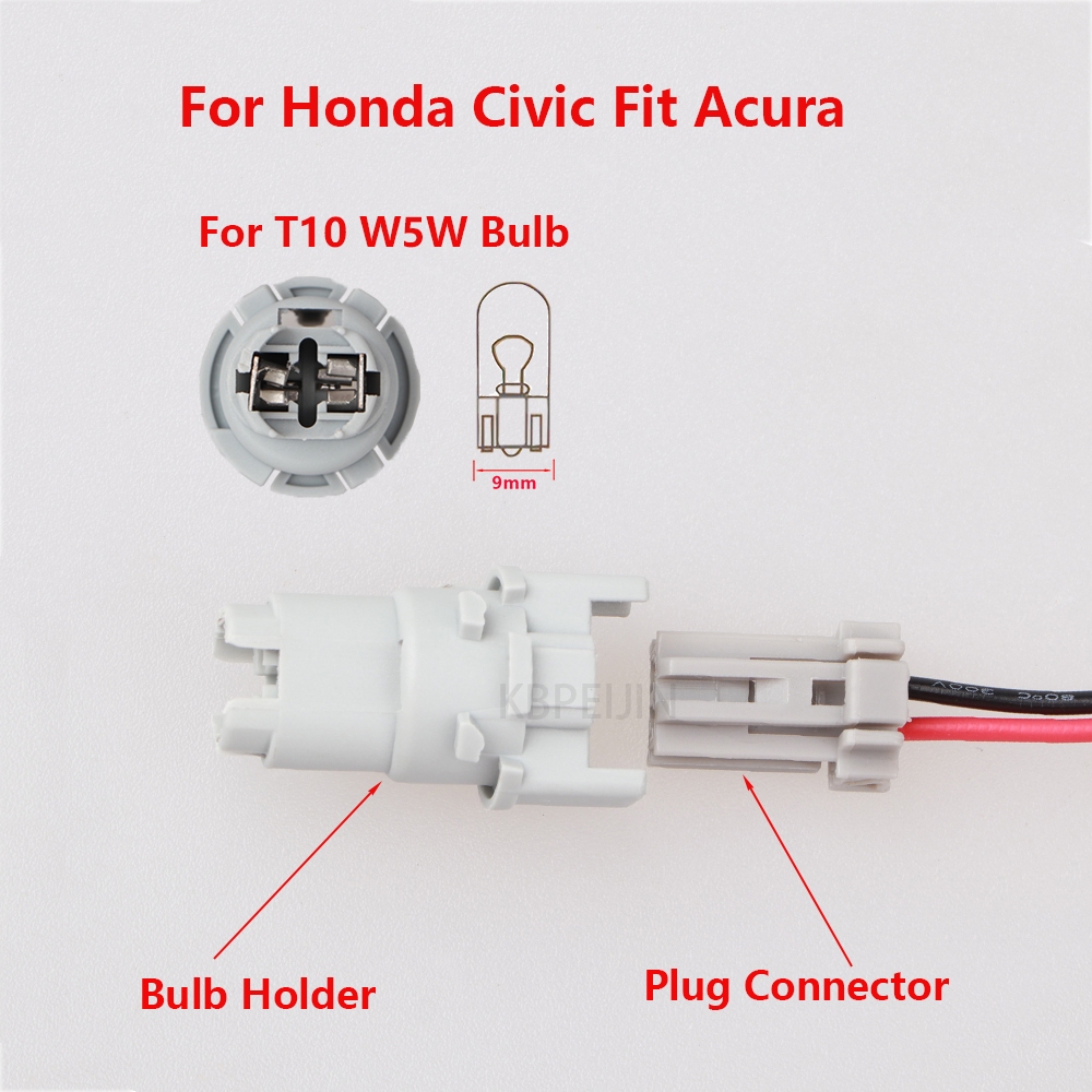 T10 W5W Clearance Light Socket สําหรับ Honda City CR-V , Car Bulb Holder Connector