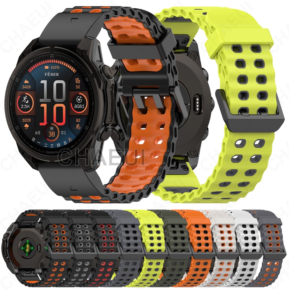 26 มม.สายคล้องคอซิลิโคน 22 มม.สร้อยข้อมือ Loop Band อุปกรณ์เสริมสําหรับ Garmin Fenix 8 51mm 47mm 43mm / 7X / 6 / Fenix3 hr