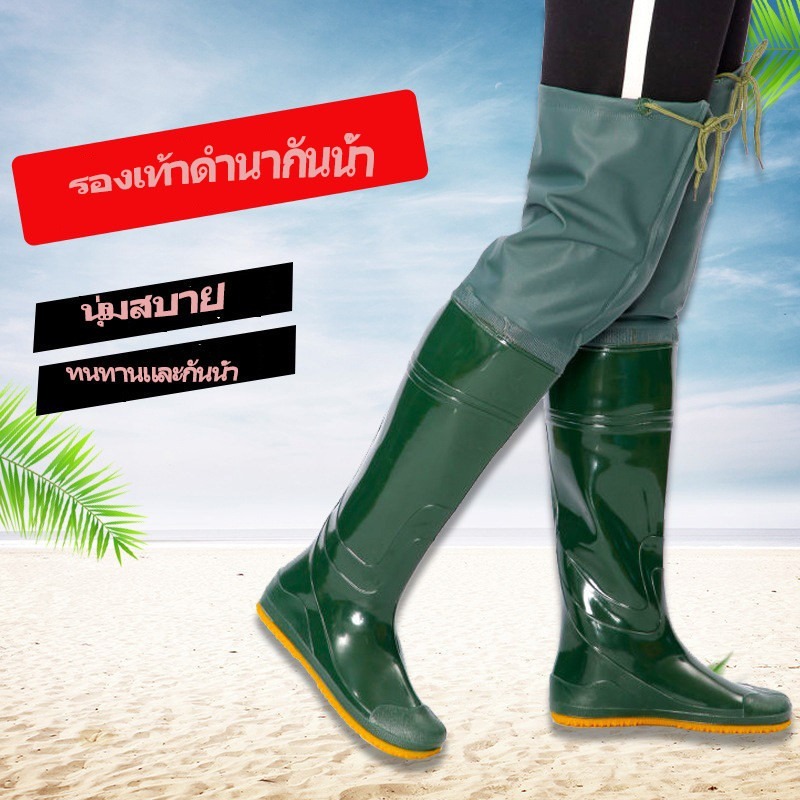 รองเท้าบูทสูงกันน้ําสําหรับผู้ชาย.ครอบครองในวันฝนตกและถนนโคลน; ป้องกันการรั่ว, กันลื่น, ทนทาน, สบาย.เหมาะสําหรับสภาพสภาพอากาศต่างๆ