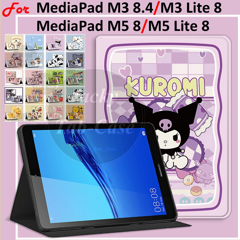 สําหรับHUAWEI MediaPad M3 8.4 M3Lite M5 8.4 M5 Lite 8 นิ้วแฟชั่นรูปแบบการ์ตูนกรณีBTV-L09 CPN-W09 SHT-W09 JDN2-L09 ฝาครอบขาตั้ง