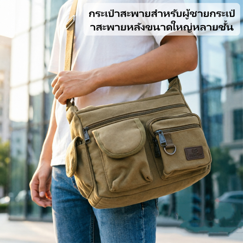 ผู้ชายแฟชั่น Vintage Crossbody Satchel Hand Bag ไหล่ Casual Travel กระเป๋าถือโรงเรียน Book Messenger กระเป๋า<XJ4.24>