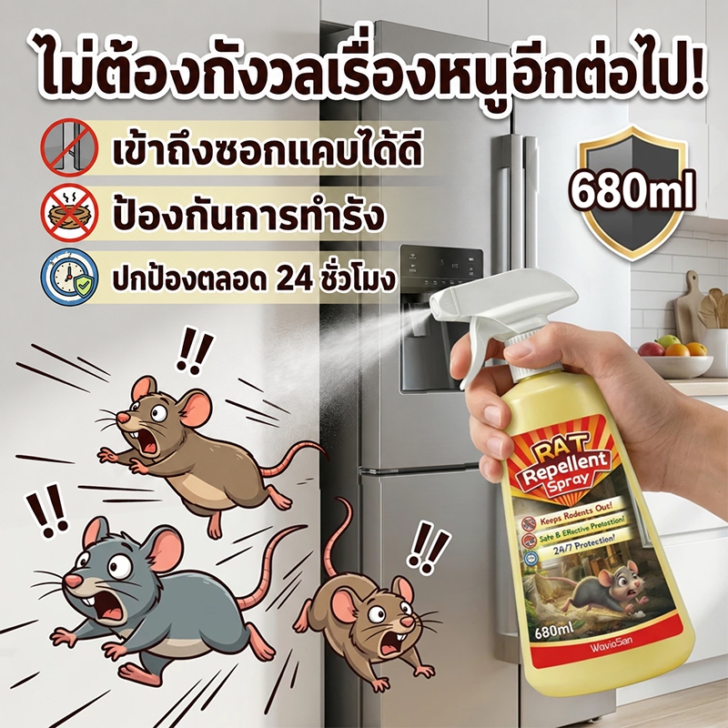 🌿สูตรจากธรรมชาติ🐀 VV ยาไล่หนู สเปรย์ไล่หนู เครื่องไล่หนู ปลอดภัยต่อคนและสัตว์เลี้ยง ป้องกันต่อเนื่อง ใช้ได้ทั้งในบ้านและนอกบ้าน