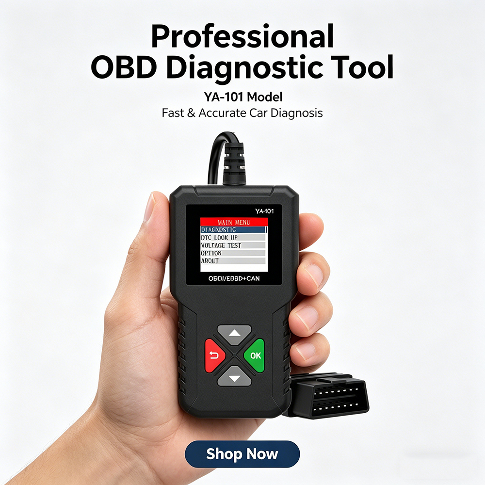 YA-101 OBD2 เครื่องอ่านรหัสความผิดพลาดของเครื่องยนต์ OBD เครื่องมือสแกนวินิจฉัย