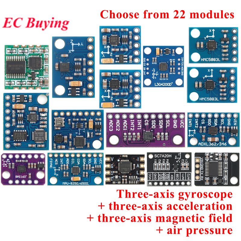 GY-9250 BMP280 GY-91 MPU6500 MPU9250 HMC5883L LIS3DH BMI160 6 9 แกน 10DOF Attitude Gyro + ตัวเร่ง + โมดูลเซ็นเซอร์แม่เหล็ก