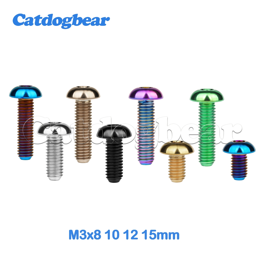 Catdogbear Titanium M3 Bolt Half Round Head Hex Socket (อัลเลน) สกรูสําหรับจักรยาน