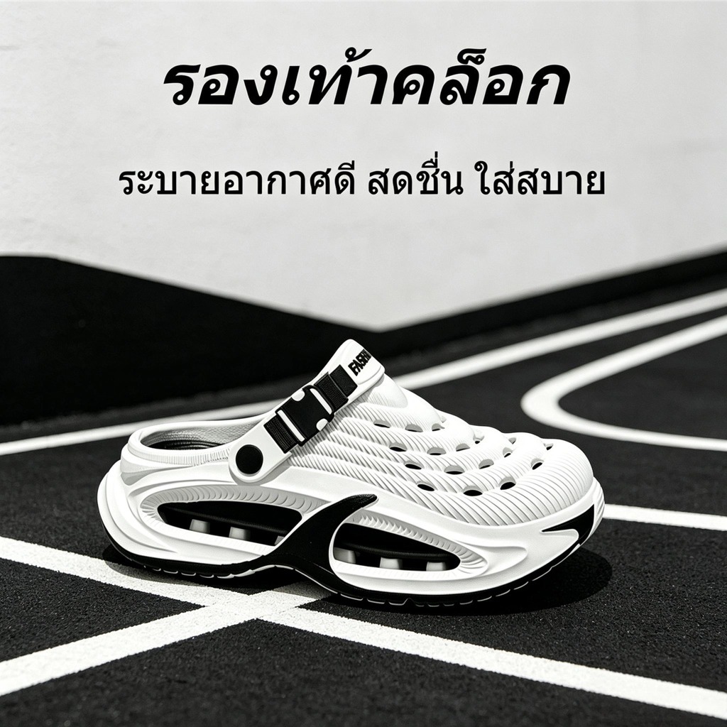รองเท้าแตะผู้ชาย รองเท้าคล็อก รองเท้าแตะพื้นหนา EVA กันลื่น กันกลิ่น เหมาะสำหรับกลางแจ้ง ใส่สบาย พร้อมส่ง XZ014