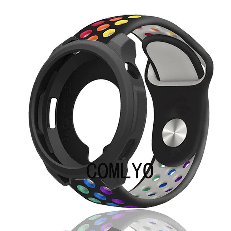สําหรับ Aolon Tetra R4 สมาร์ทสายนาฬิกาป้องกันกันชนซิลิโคน Rainbow Band ฟิล์มกันรอยหน้าจอ