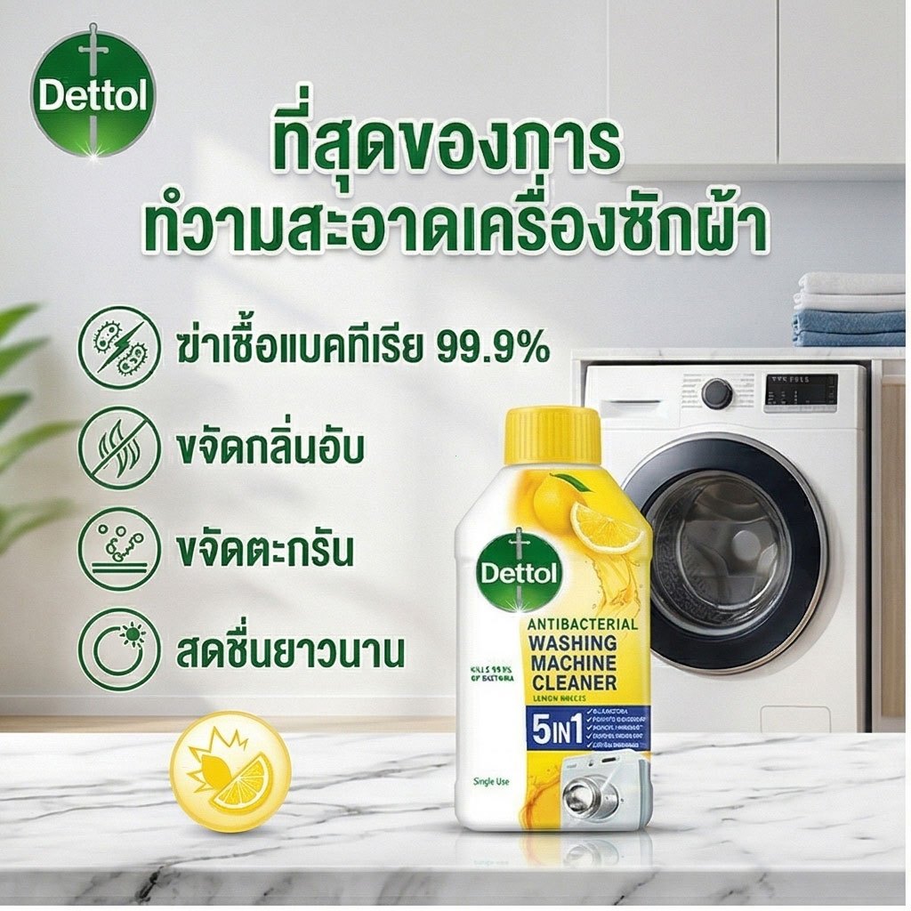 5-in-1 Washing Machine Cleaner - เหมาะสําหรับทั้งเครื่องซักผ้าฝาหน้าและฝาบน 250 มล.