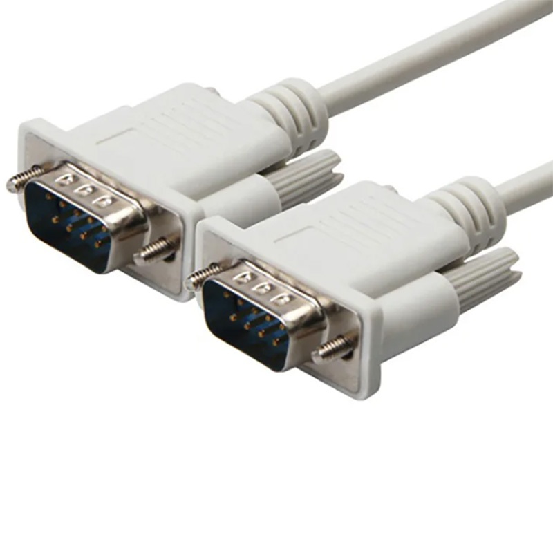 1.5 เมตร/3 เมตร/5 เมตร/10 เมตร DB9 RS232 สายอนุกรมชายกับชาย Null โมเด็มสายไฟ Cross TX/RX line สําหรั