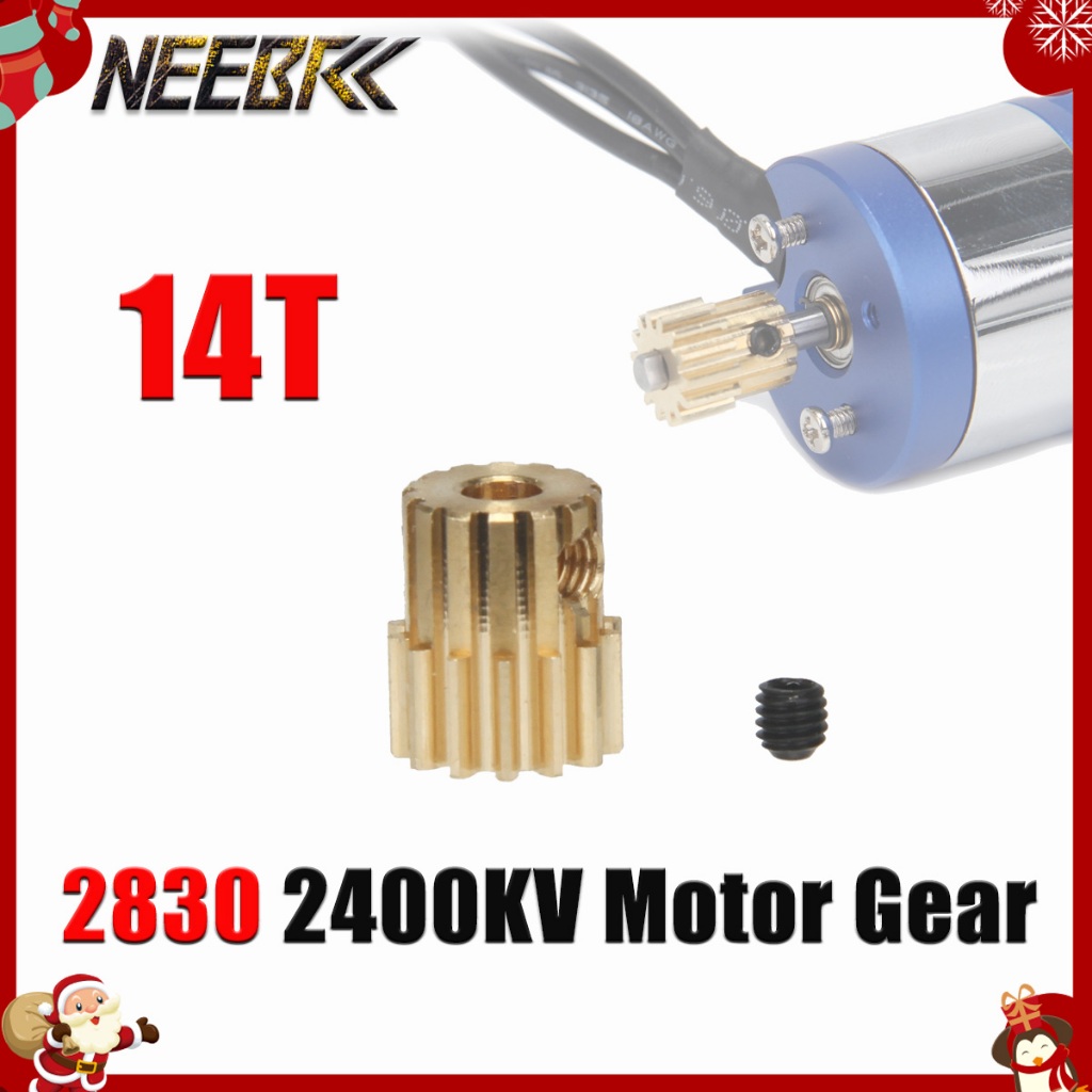 NEEBRC M0.6 3 มม.14T มอเตอร์ทองแดงเกียร์โลหะ Pinion สําหรับ 1/12 RC Crawler รถ MN128 2830 Brushless 