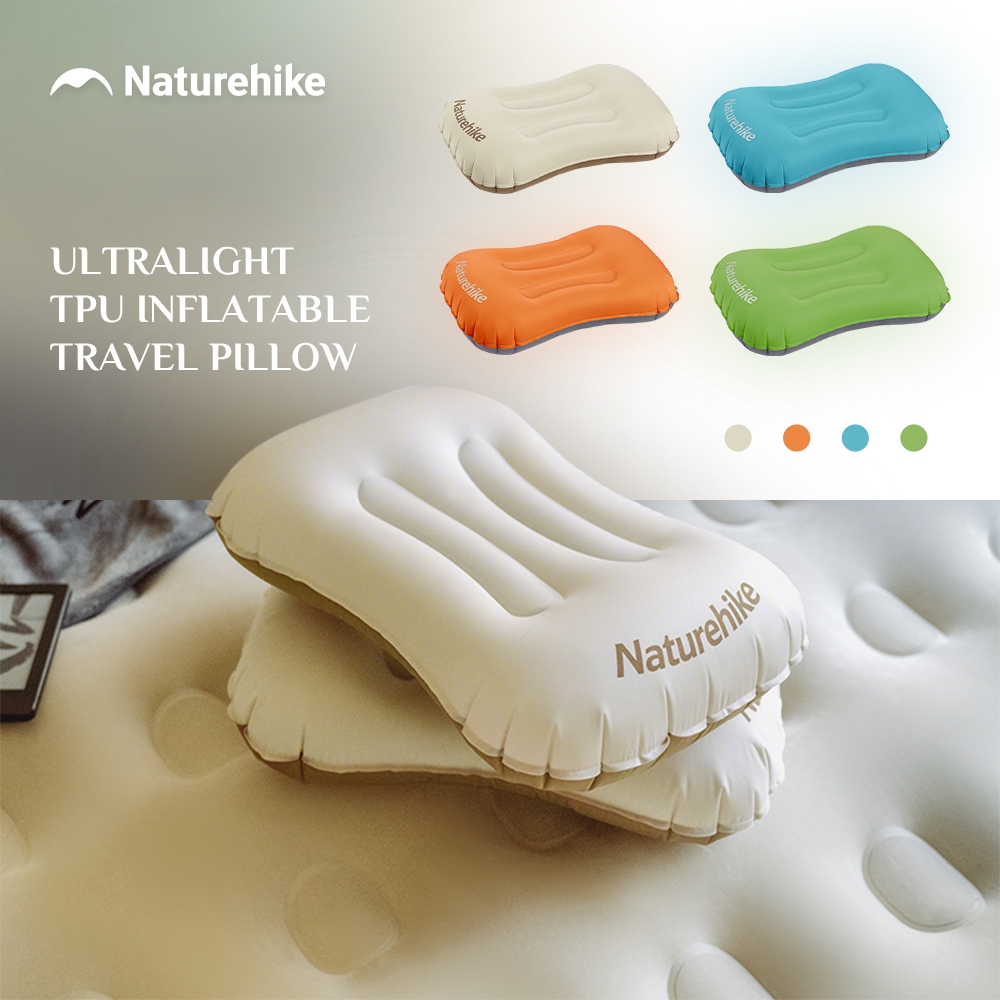 Naturehike Inflatable หมอนแบบพกพา TPU Polyseter Inflatable Camping หมอน Mini Travel Air หมอนรองคอสํา