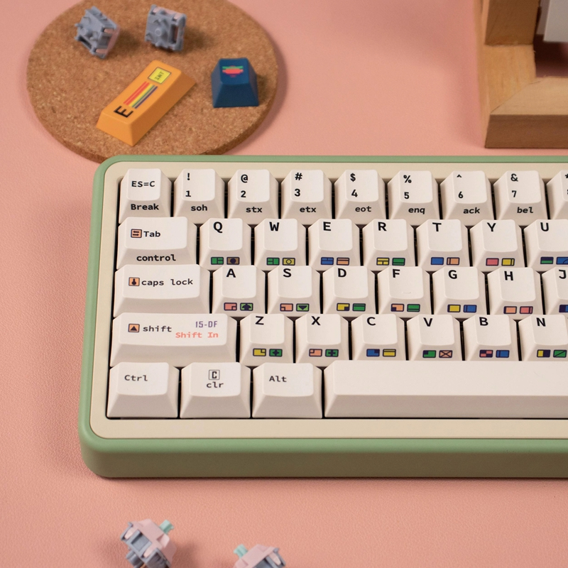 Keycap เฉพาะC64 ด้านข้างแกะสลัก Keycaps 145 คีย์โปรไฟล์เชอร์รี่ PBT ระเหิดสําหรับ Cherry MX Switch ค
