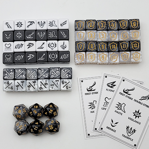 MTG Counter Dice Set - ความสามารถ Keyword -1/1 Life Shield Design Display Creature Status Buff หลากส