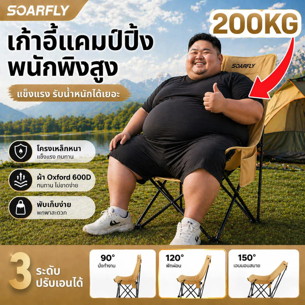 เก้าอี้แคมป์ปิ้งพับเก็บได้ เก้าอี้แคมป์ปิ้ง1แถม1 เก้าอี้แคมป์ปิ้ง แบบพกพา ตั้งแคมป์ แบบพกพา เก้าอี้กลางแจ้ง ผ้า Oxford 600D เก้าอี้กลางแจ้ง  เก้าอี้สนาม รับน้ำหนัก350กก เก้าอี้พกพาพับได้ เก้าอี้ชายหาด ท่ออลูมิเนียมหนา