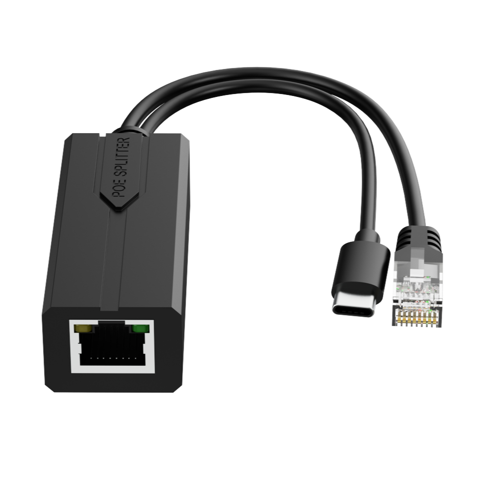 Gigabit PoE Splitter USB C, POE to USB-C Adapter, 1000Mbps No Lagging No Data-Loss, 5V 2.4A Type-C, 