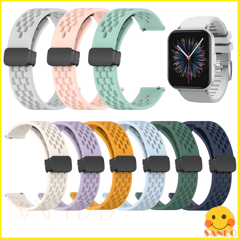 สาย GOOJODOQ FB058 FB059 FB045 FB047 FB041 FB050 FB060 สมาร์ทวอทช์แม่เหล็กพับหัวเข็มขัดสายซิลิโคนอ่อนนุ่มSmartwatchเปลี่ยนสายรัดข้อมือBreathable Bandอุปกรณ์เสริม