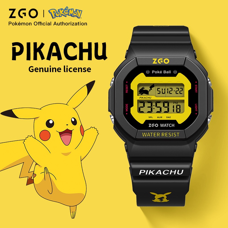【ของแท้ 100%】ZGO x Pokémon Pikachu นาฬิกาข้อมือเด็กกันน้ำ ว่ายน้ำได้ กันกระแทก 866