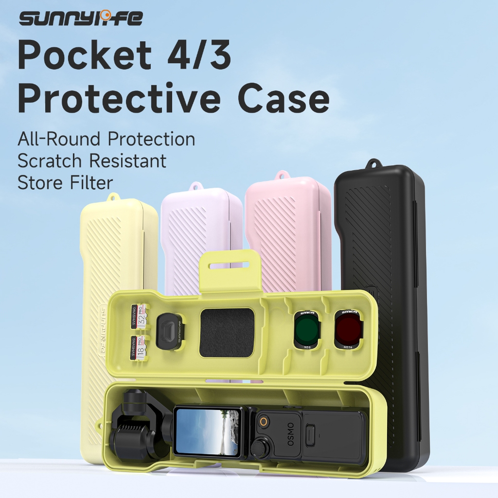 กล่องเก็บของพร้อมสายรัดข้อมือสําหรับ ​DJI Osmo Pocket 4/3 shock-proof Protective Case Store Filter