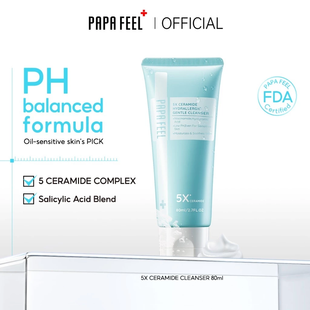 PAPA FEEL เจลล้างหน้า คุมมัน Gentle 5X Ceramide Cleanser 80g | ทำความสะอาดล้ำลึก | เพิ่มความชุ่มชื้นให้ผิว | เหมาะสำหรับ ผิวแพ้ง่าย thumbnail 3
