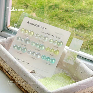 พร้อมส่ง Rabia 9 สี สีเจลแคทอายเนื้อซาติน+ สีเจลแคทอายลูกแก้ว ( มี 12 รุ่น ) สีลูกแก้ว ครบเซ็ต 9 สี สีสวยแน่นชัด ฟรีชาร์ทสี