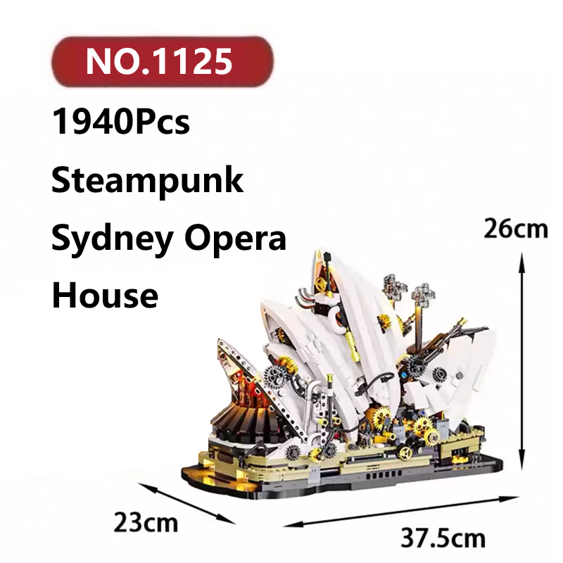 ✨Steampunk Sydney Opera House Building Blocks 1940 ชิ้น JIQI Architecture อิฐชุดของเล่น