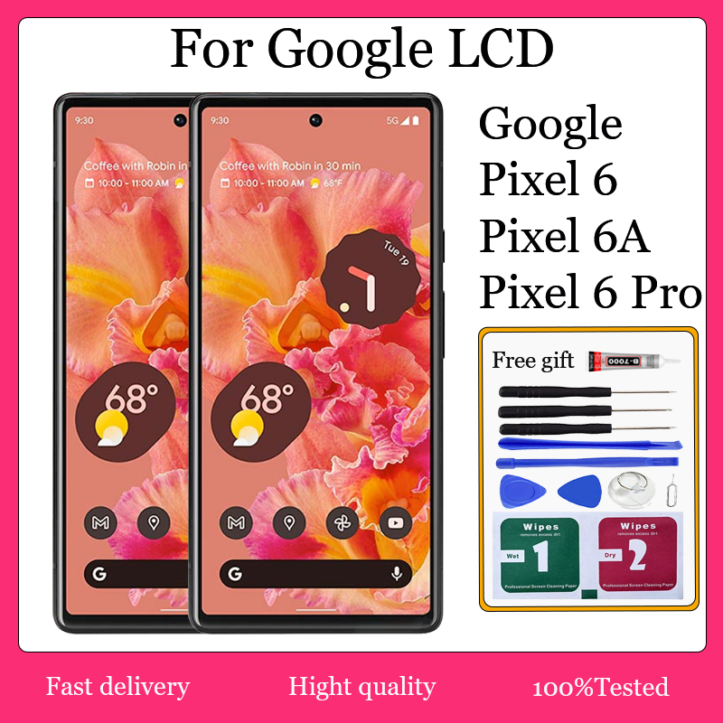 Original AMOLED สําหรับ Google Pixel 6 6A 6 Pro จอแสดงผล LCD Touch Screen Digitizer เปลี่ยน