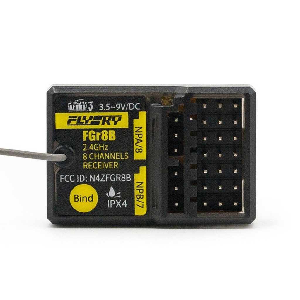Flysky FGR8B ตัวรับสัญญาณ AFHDS ตัวรับสัญญาณเอาต์พุตสําหรับ Flysky NB4 RC เครื่องส่งสัญญาณ