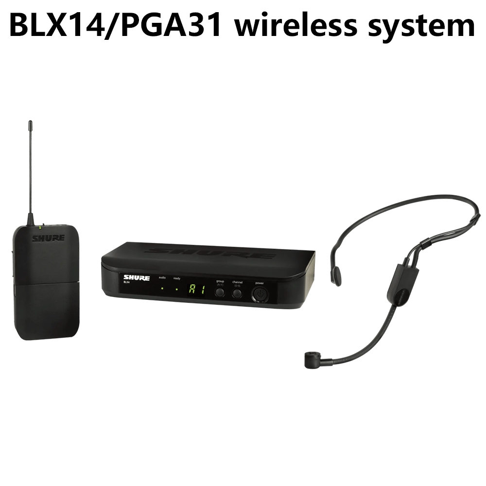 Shure BLX14 BLX4 BLX1 Wireless Presenter System ไมโครโฟนไร้สายพร้อมบอดี้แพ็คไมโครโฟนแบบหนีบเสื้อและพ